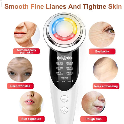 7 in 1 Face Massager RF Microcurrent Mesotherapy