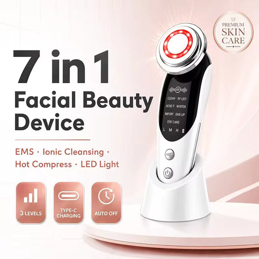 7 in 1 Face Massager RF Microcurrent Mesotherapy